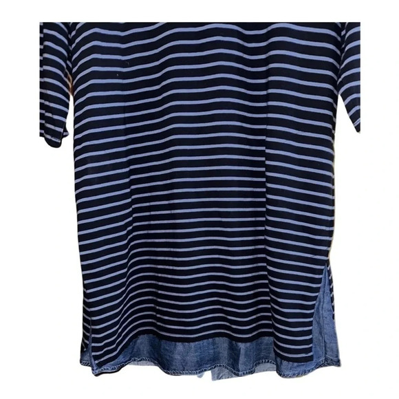 J. Jill Navy Ceil Blue Long Sleeve Striped Shift Dress Size XL - Picture 7 of 10
